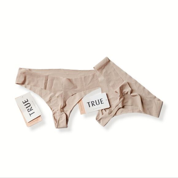 True&Co NWT 2 Pair Low Rise Seamless Invisible Line Thongs M Dulce Panties - Picture 4 of 9